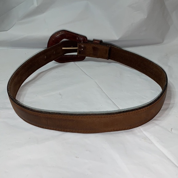 GORBANI Brown Leather Belt Size Medium - Picture 3 of 7